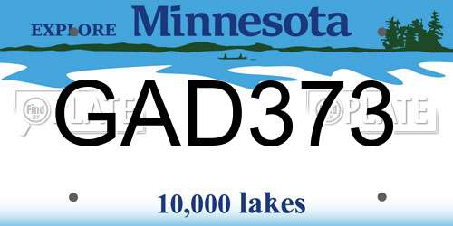 GAD373 Minnesota License Plate