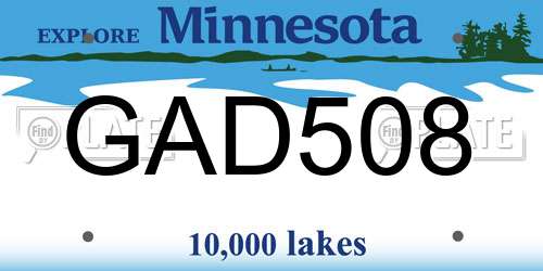 GAD508 Minnesota License Plate