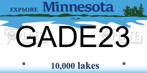 GADE23 Minnesota License Plate