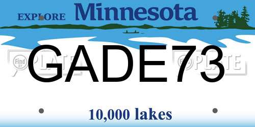 GADE73 Minnesota License Plate