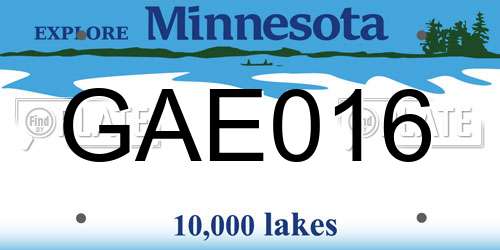 GAE016 Minnesota License Plate