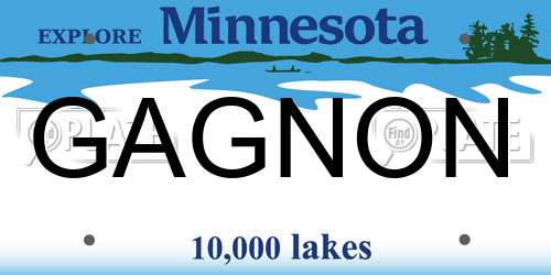 GAGNON Minnesota License Plate