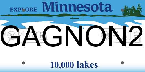 GAGNON2 Minnesota License Plate
