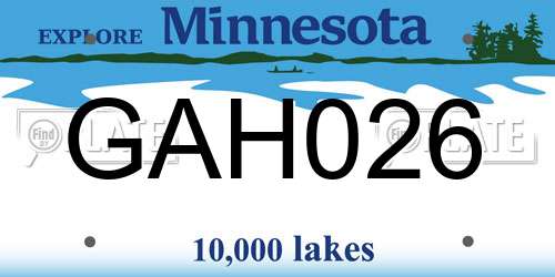 GAH026 Minnesota License Plate