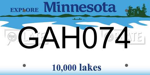 GAH074 Minnesota License Plate