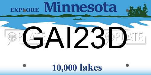 GAI23D Minnesota License Plate