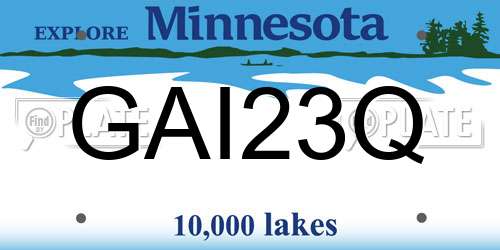 GAI23Q Minnesota License Plate