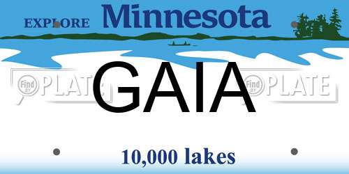 GAIA Minnesota License Plate