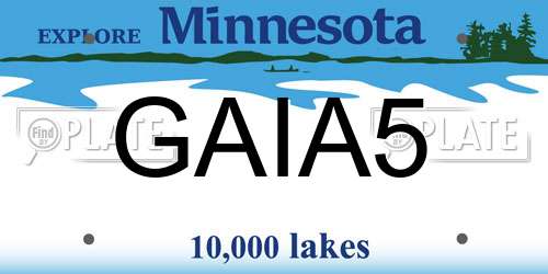 GAIA5 Minnesota License Plate