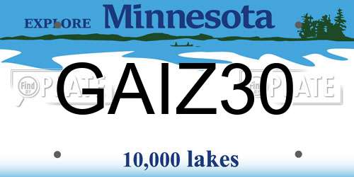GAIZ30 Minnesota License Plate