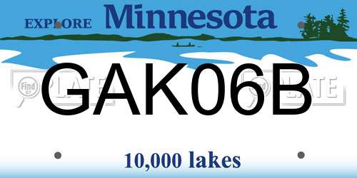 GAK06B Minnesota License Plate