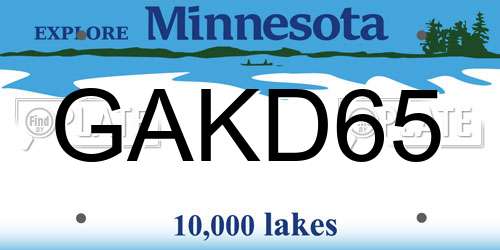 GAKD65 Minnesota License Plate