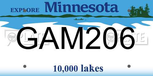 GAM206 Minnesota License Plate