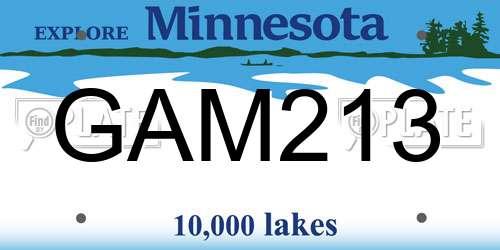 GAM213 Minnesota License Plate