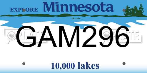 GAM296 Minnesota License Plate