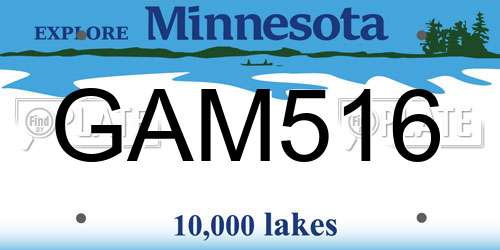 GAM516 Minnesota License Plate