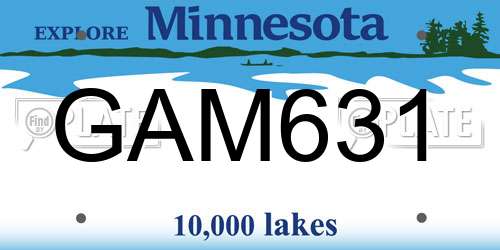 GAM631 Minnesota License Plate