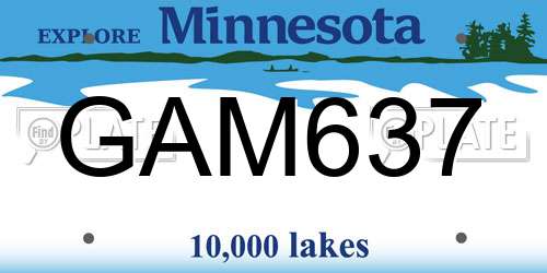 GAM637 Minnesota License Plate