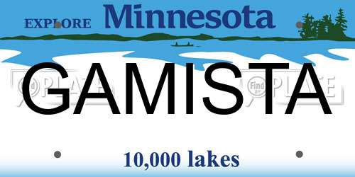 GAMISTA Minnesota License Plate
