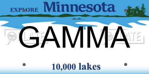 GAMMA Minnesota License Plate