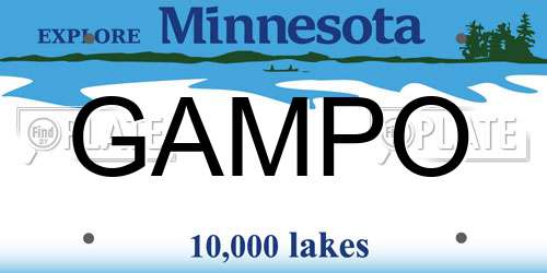 GAMPO Minnesota License Plate