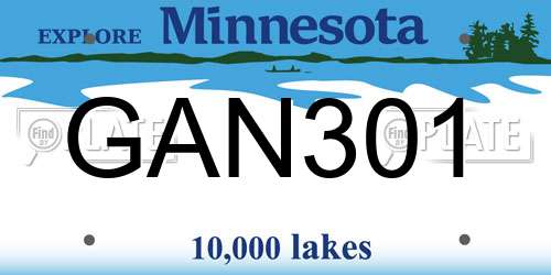 GAN301 Minnesota License Plate