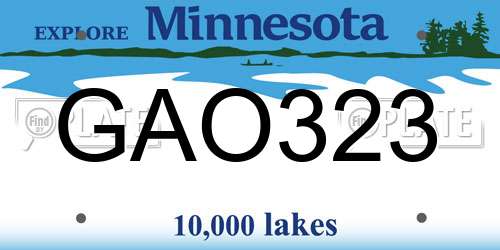 GAO323 Minnesota License Plate