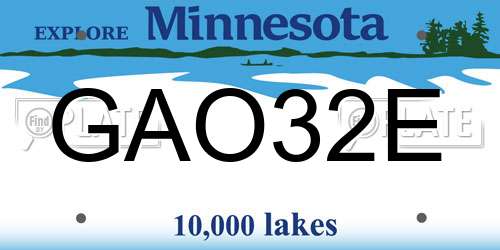 GAO32E Minnesota License Plate