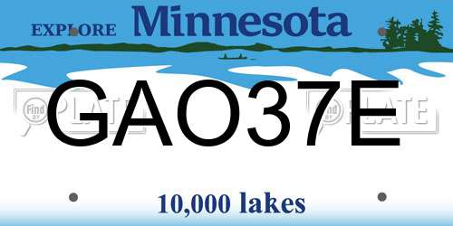 GAO37E Minnesota License Plate