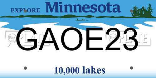 GAOE23 Minnesota License Plate