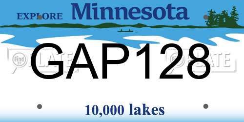 GAP128 Minnesota License Plate