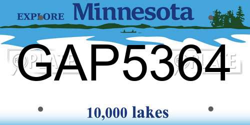 GAP5364 Minnesota License Plate