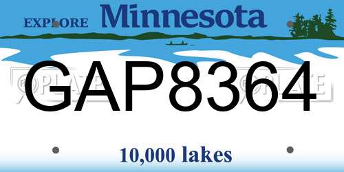 GAP8364 Minnesota License Plate