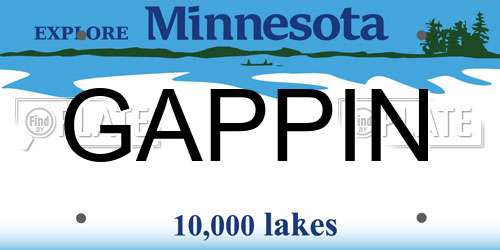 GAPPIN Minnesota License Plate