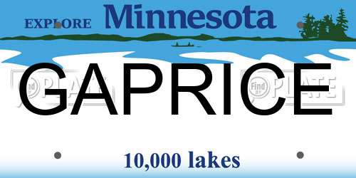 GAPRICE Minnesota License Plate