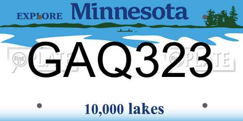 GAQ323 Minnesota License Plate