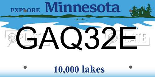 GAQ32E Minnesota License Plate