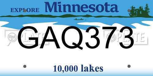 GAQ373 Minnesota License Plate