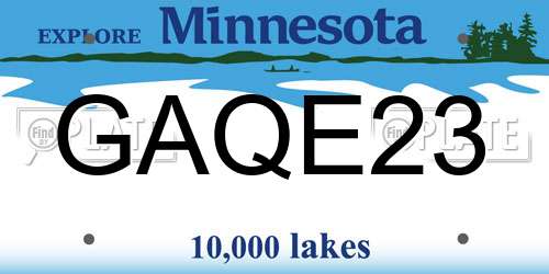 GAQE23 Minnesota License Plate