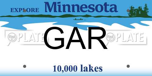 GAR Minnesota License Plate