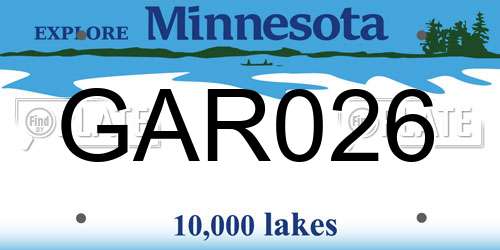 GAR026 Minnesota License Plate