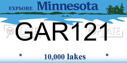 GAR121 Minnesota License Plate
