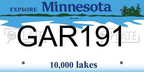 GAR191 Minnesota License Plate
