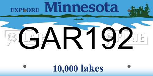 GAR192 Minnesota License Plate