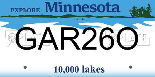 GAR26O Minnesota License Plate