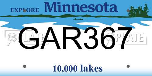 GAR367 Minnesota License Plate