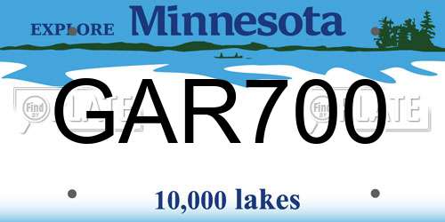 GAR700 Minnesota License Plate