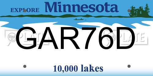 GAR76D Minnesota License Plate