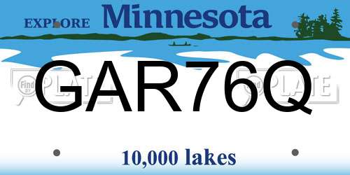 GAR76Q Minnesota License Plate