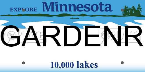 GARDENR Minnesota License Plate